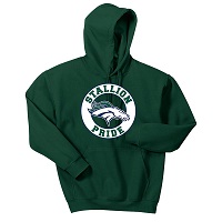 ADULT - Unisex Pullover Hooded Sweatshirt (Stallion Pride) -  Forest Green