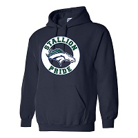 ADULT - Unisex Pullover Hooded Sweatshirt (Stallion Pride) - Navy