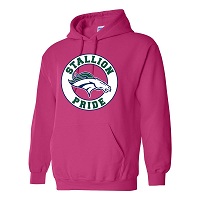 ADULT - Unisex Pullover Hooded Sweatshirt (Stallion Pride) - Heliconia