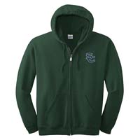 ADULT - Unisex Full-Zip Hooded Sweatshirt - Forest Green