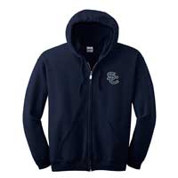 ADULT - Unisex Full-Zip Hooded Sweatshirt - Navy