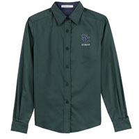 STAFF - Ladies Long Sleeve Easy Care Dress Shirt - Dark Green