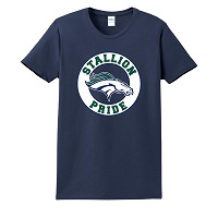 ADULT - Ladies Crewneck Tee (Stallion Pride) - Navy