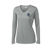 ADULT - Ladies Long Sleeve Performance T-Shirt - Silver