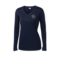 ADULT - Ladies Long Sleeve Performance T-Shirt - Navy