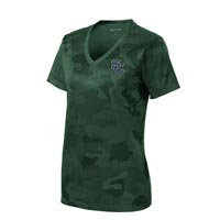 ADULT - Ladies Performance CamoHex Shirt - Forest Green