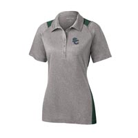 STAFF - Ladies Colorblock Performance Polo - Heather/Forest Green