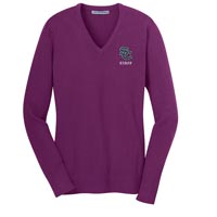 STAFF - Ladies V-Neck Sweater - Deep Berry