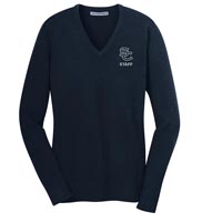 STAFF - Ladies V-Neck Sweater - Navy