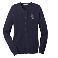 STAFF -  Ladies Jewel-Neck Cardigan - Navy