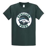 ADULT - Men's Crewneck T-Shirt (Stallion Pride) - Dark Green