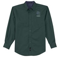 STAFF - Men's Long Sleeve Easy Care Dress Shirt - Dark Green