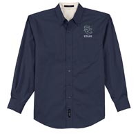 STAFF - Men's Long Sleeve Easy Care Dress Shirt - Navy