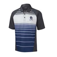 ADULT Swim & Dive - Men's Performance Sublimated Stripe Polo - Navy