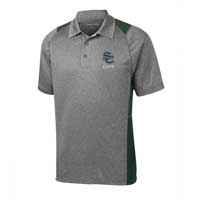 STAFF - Men's Colorblock Performance Polo - Heather/Forest Green