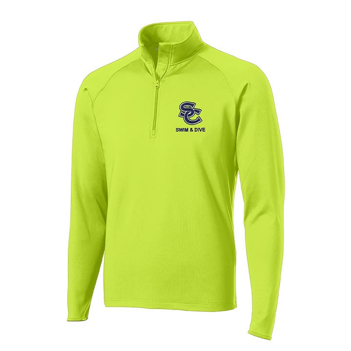 ADULT Swim & Dive Men's Performance 1/2 Zip Pullover - Charge Green