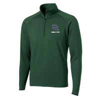 ADULT Swim & Dive Men's Performance 1/2 Zip Pullover - Forest Green