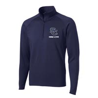 ADULT Swim & Dive Men's Performance 1/2 Zip Pullover - Navy